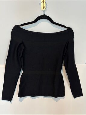Reiss Black Off-Shoulder Knit Sweater